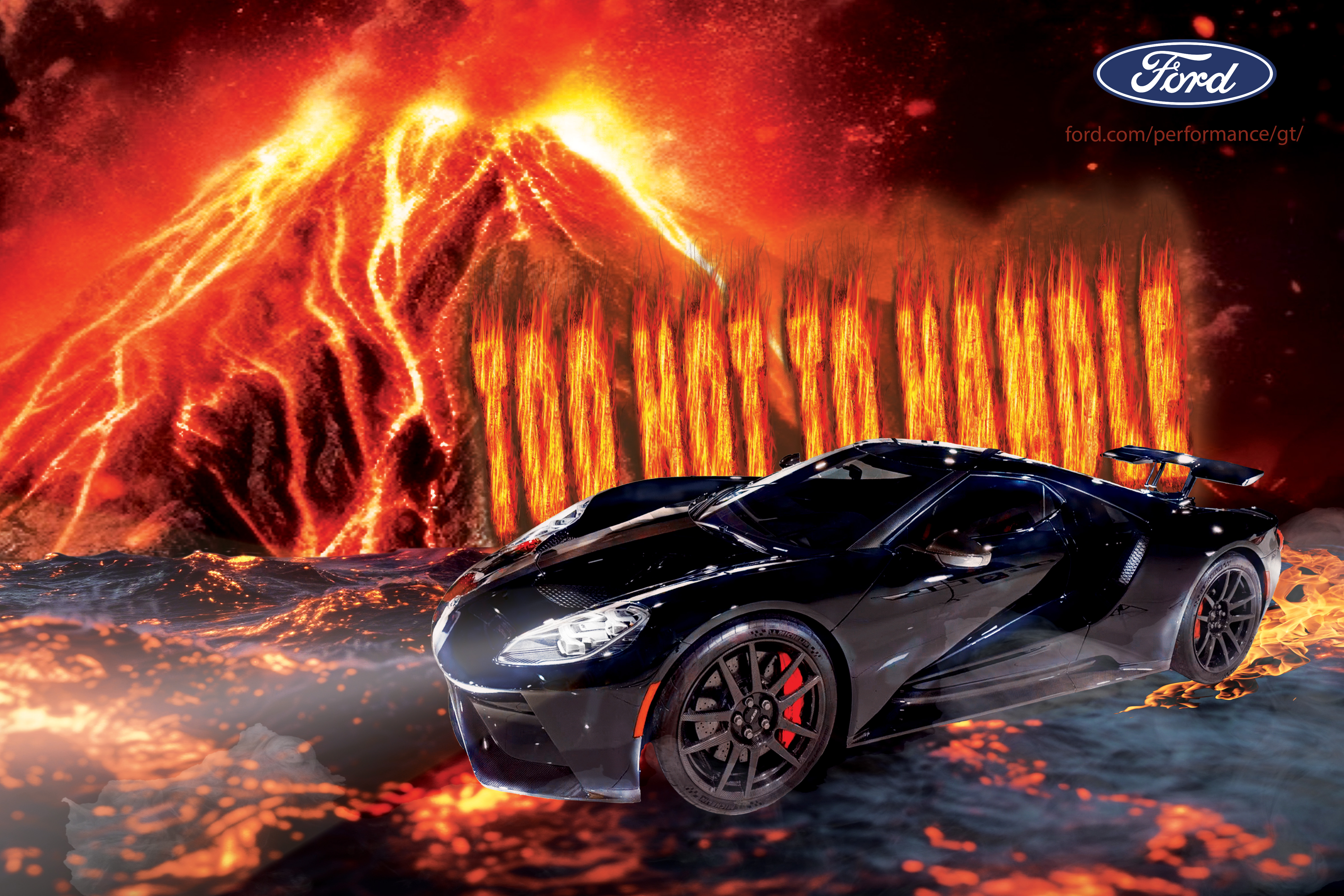 car design in front of a volcano 