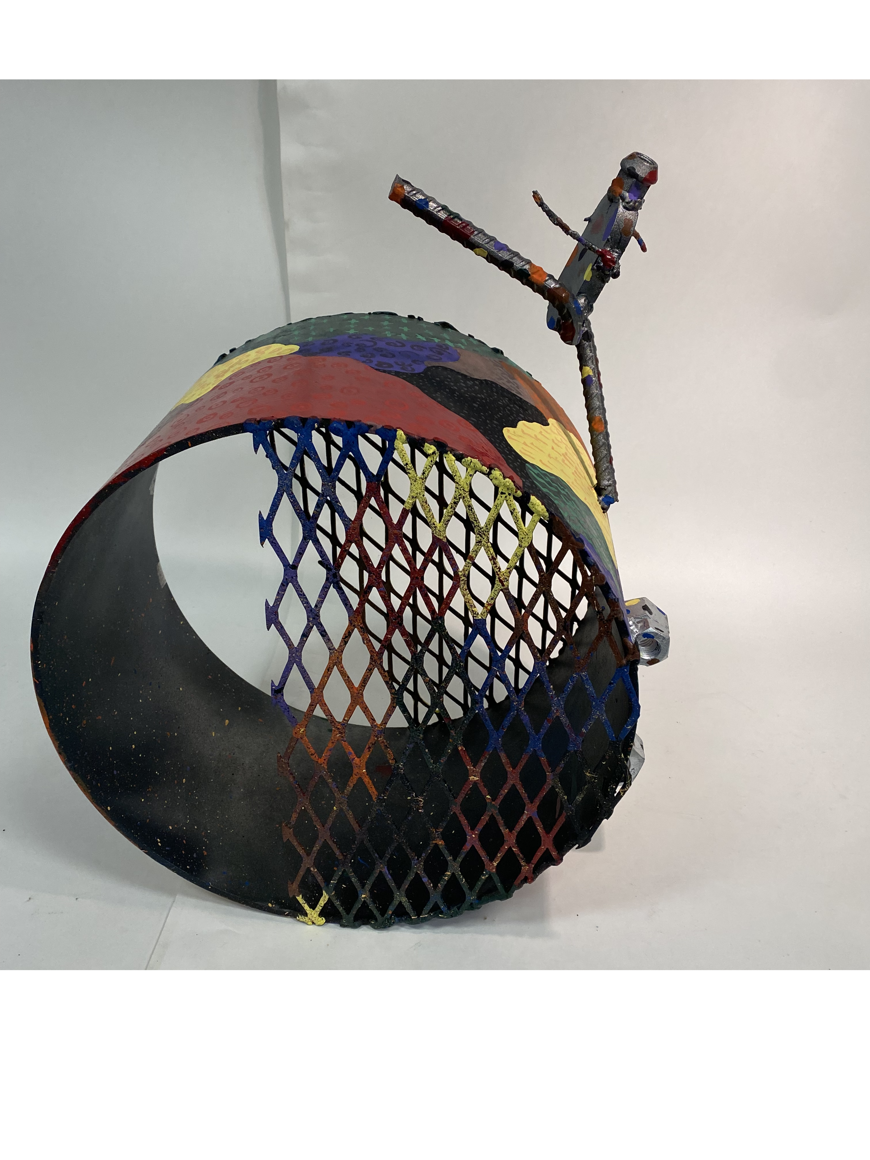 metal sculpture with lot of patterns 