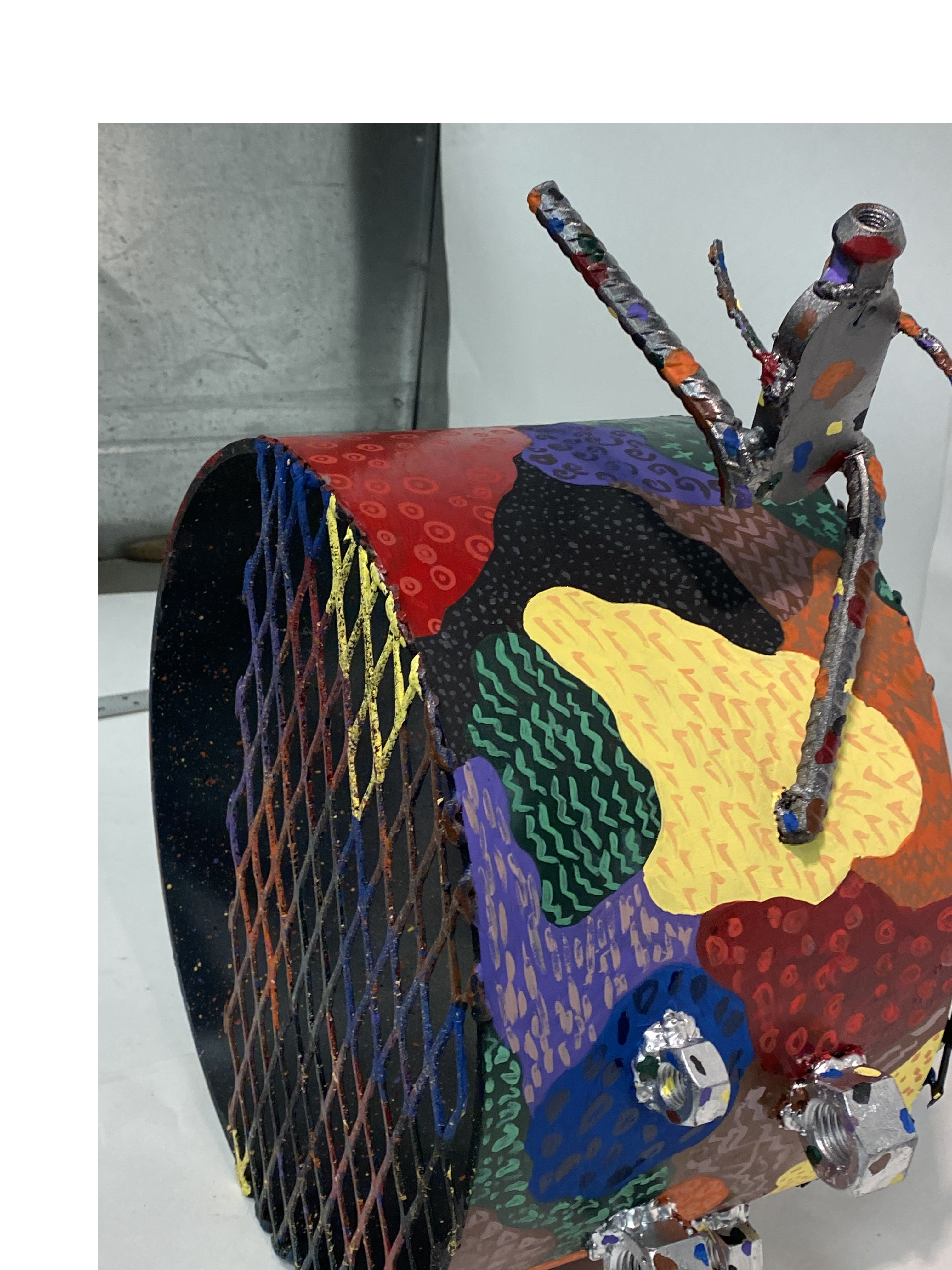 metal sculpture with lot of patterns from different angle